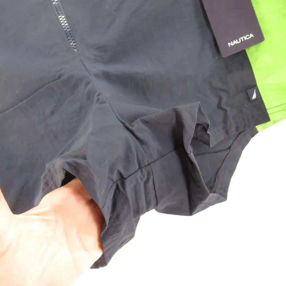 Nautica Swim Trunks Shorts Men XL Green Charcoal Nylon Front Zip